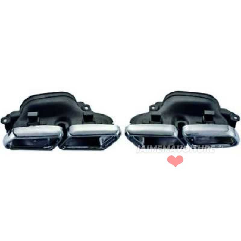 Pair of double outputs exhaust Mercedes look AMG63 Pair of double outputs exhaust Mercedes look AMG63