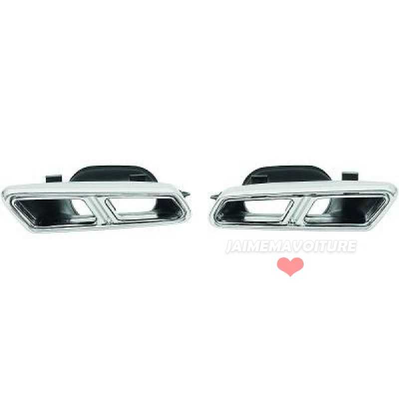 Pair of double outputs exhaust Mercedes look AMG63