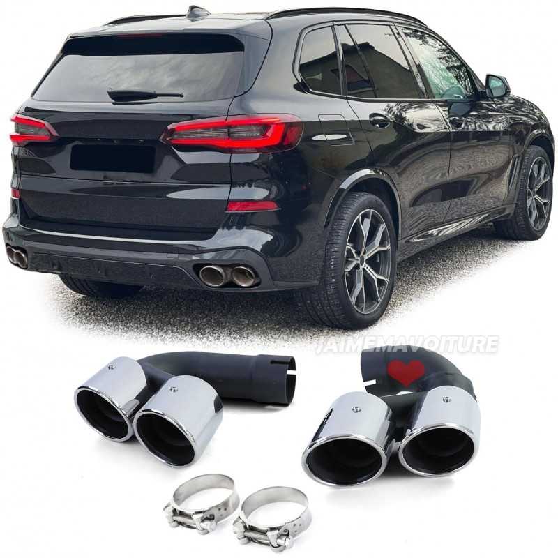 Dubbla avgasrör för BMW xDrive 40i Pack M X5 X6 X7 - Krom Dubbla avgasrör för BMW xDrive 40i Pack M X5 X6 X7 - Krom