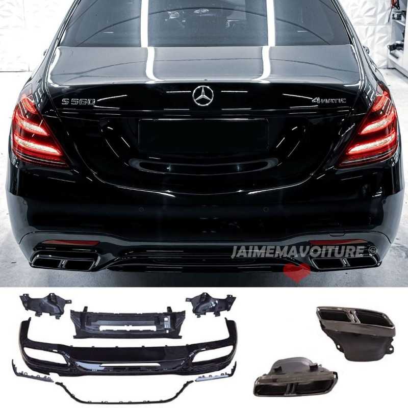 AMG S65 look diffuser for Mercedes S-Class W222 2017-2020 rear bumper