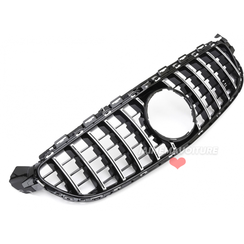 PANAMERICANA kylargrill för Mercedes C63 AMG 2014-2021 + AMG-märke - BLACK/CHROME