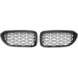 Diamantgrill för BMW 5-serie G30 G31 2007-2020 svart krom