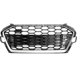 Calandre look RS4 noire chrome pour AUDI A4 / S4 / SLINE B9 2019-2023