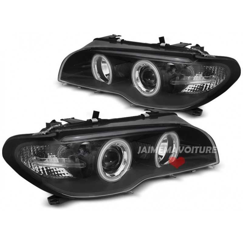 Angel Eyes Front Scheinwerfer für BMW E46 Coupé Cabriolet 2003-2006 Schwarz