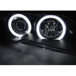 Angel Eyes Front Scheinwerfer für BMW E46 Coupé Cabriolet 2003-2006 Schwarz