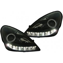 Phares avants xenon led pour Mercedes SLK R171 - Noir