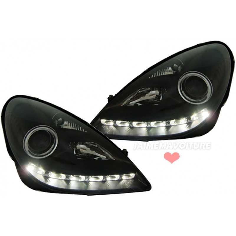 Phares avants xenon led pour Mercedes SLK R171 - Noir