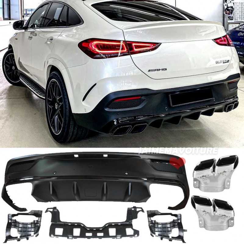 Diffusore posteriore stile 63 AMG per C167 GLE coupé - Cofani quadrati cromati