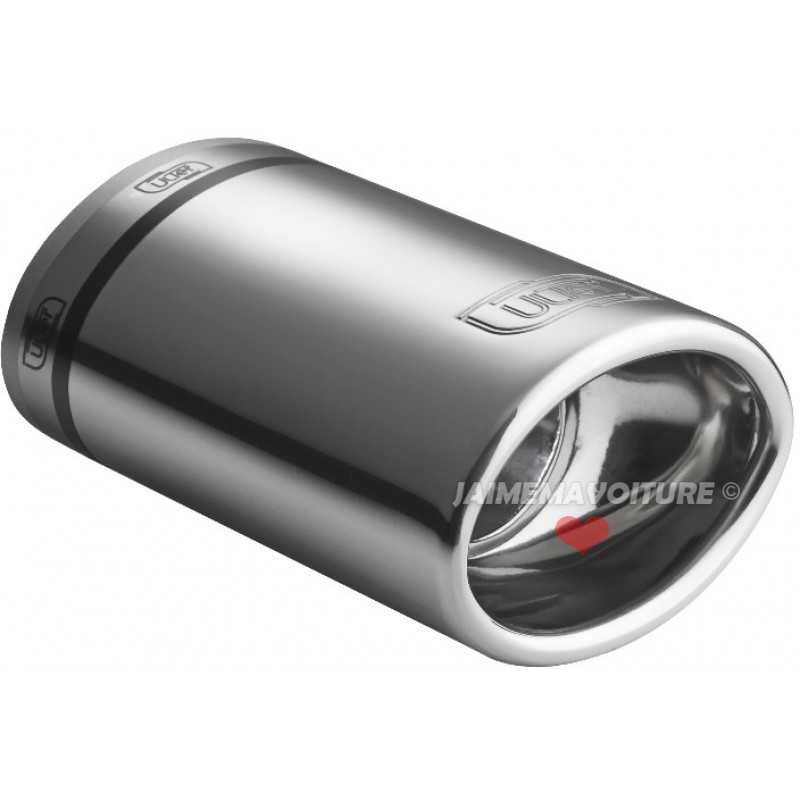 Chrome exhaust outlet - Oval Ø95x65x120 mm - Inlet Ø40 to Ø55 mm Chrome exhaust outlet - Oval Ø95x65x120 mm - Inlet Ø40 to Ø55 mm
