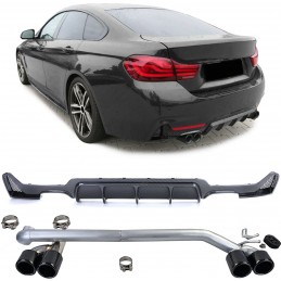 Carbon achterdiffusorkit + zwarte uitlaatpijpen BMW F32 F33 F36 425 428 430