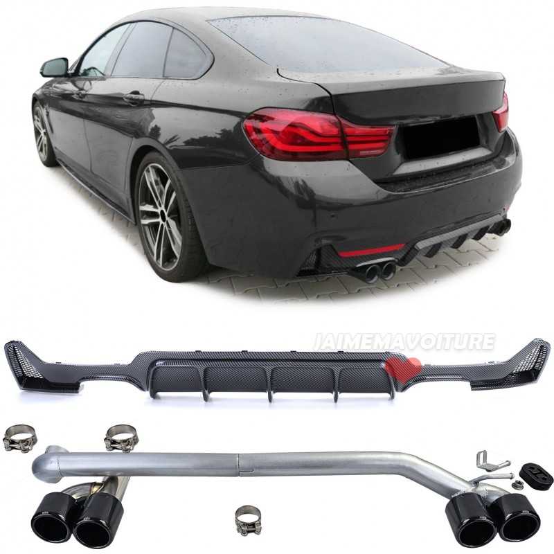 Kit diffuseur arrière carbon + pots embouts d'échappement noirs BMW F32 F33 F36 425 428 430