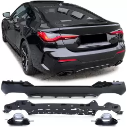 diffusor och gavlar i högblank svart för BMW 4-serie G22 G23