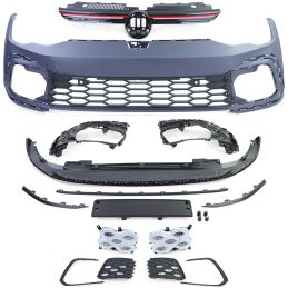 Stötfångare i GTI-utförande för VW Golf 8 - Med grill + led