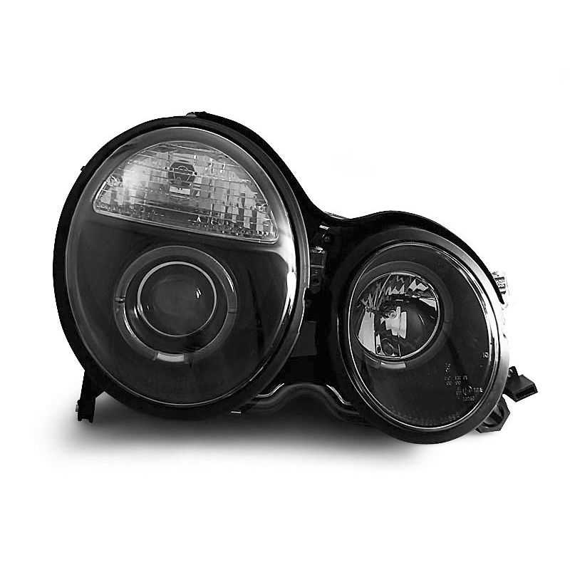 Angel eyes-strålkastare till Mercedes E-klass W210 1999-2002 - Svart