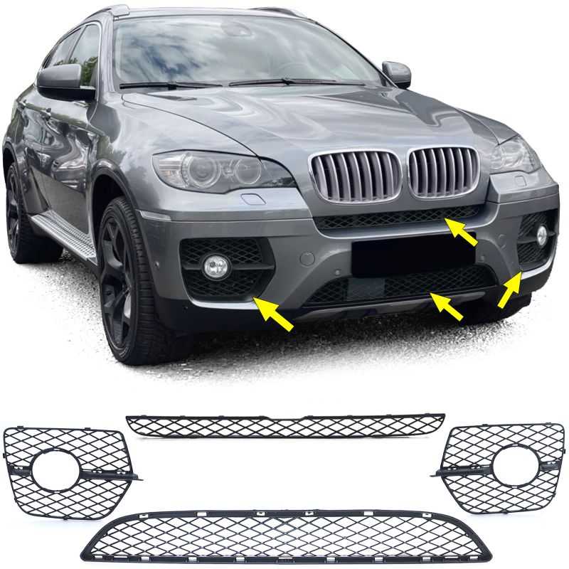 Front bumper grill kit BMW X6 2006-2014 honeycomb Front bumper grill kit BMW X6 2006-2014 honeycomb