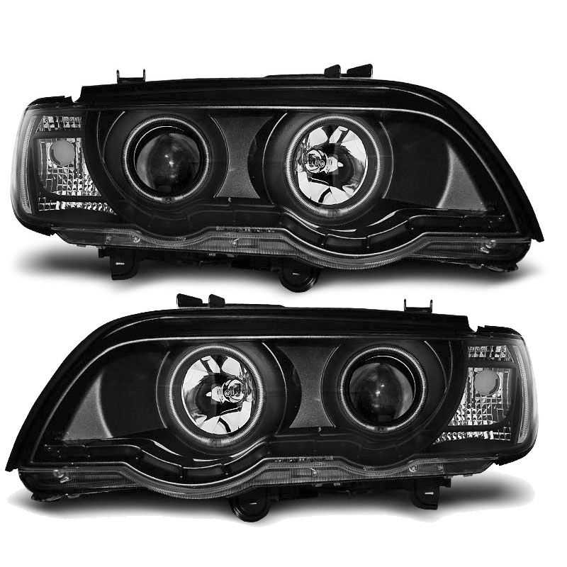 Phares xenon angel eyes CCFL anneaux blancs pour BMW X5 1999-2003 Phares xenon angel eyes CCFL anneaux blancs pour BMW X5 1999-2003