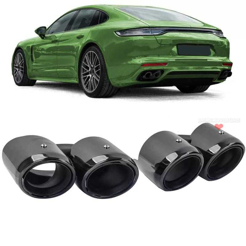 Dual black exhaust tips for Porsche Panamera 971 Dual black exhaust tips for Porsche Panamera 971