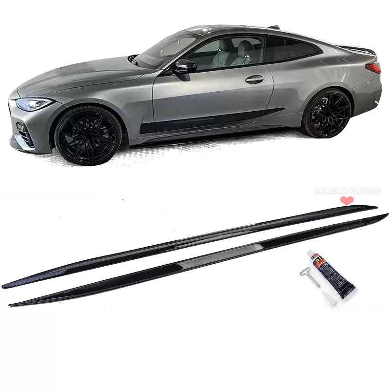 Tröskelförlängningar i högglansig svart för BMW 4-serie G22 G23 Tröskelförlängningar i högglansig svart för BMW 4-serie G22 G23