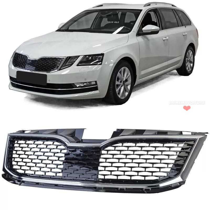 Kromad svart sportgrill för Skoda Octavia 5E Facelift 2017-2020 Kromad svart sportgrill för Skoda Octavia 5E Facelift 2017-2020