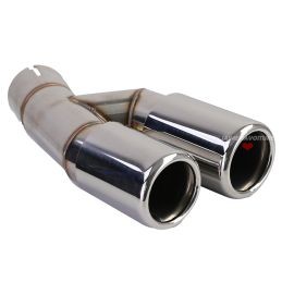 Diffuser and twin tailpipes kit for BMW 3 Series 2011-2019 - Chrome