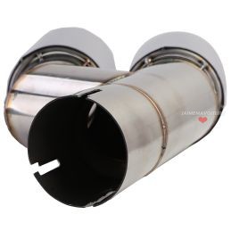 Diffuser and twin tailpipes kit for BMW 3 Series 2011-2019 - Chrome