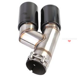 Diffuser and twin tailpipes kit for BMW 3 Series 2011-2019 - Black