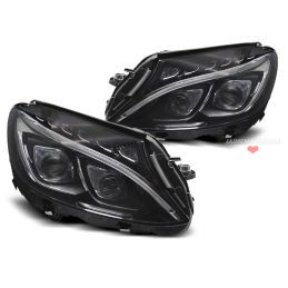 Faros delanteros LED negros para Mercedes Clase C W205 2014-2018