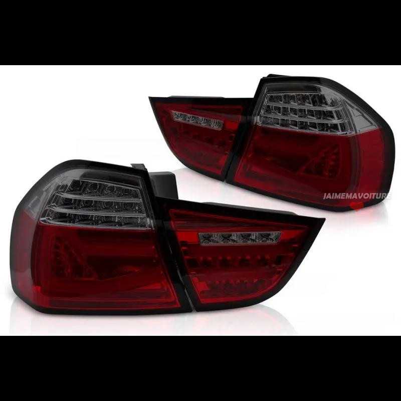 LCI Luci posteriori a LED con indicatori di direzione dinamici per BMW Serie 3 E90 rosso fumé LCI Luci posteriori a LED con indicatori di direzione dinamici per BMW Serie 3 E90 rosso fumé