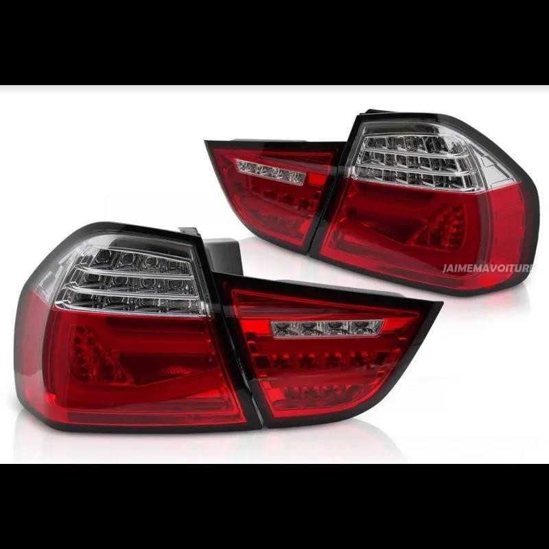 Feux arrière à LED avec clignotants Dynamiques pour BMW Série 3 E90 LCI - Rouge Blanc Feux arrière à LED avec clignotants Dynamiques pour BMW Série 3 E90 LCI - Rouge Blanc