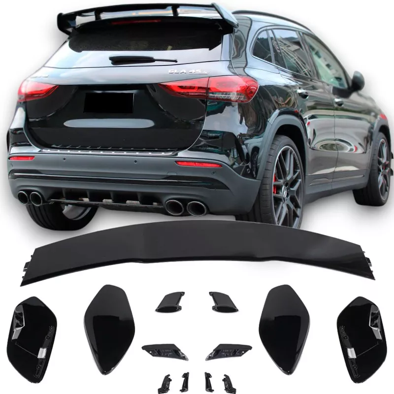GLA 35 AMG AERODYNAMIC dakspoiler voor GLA H247 pianozwart