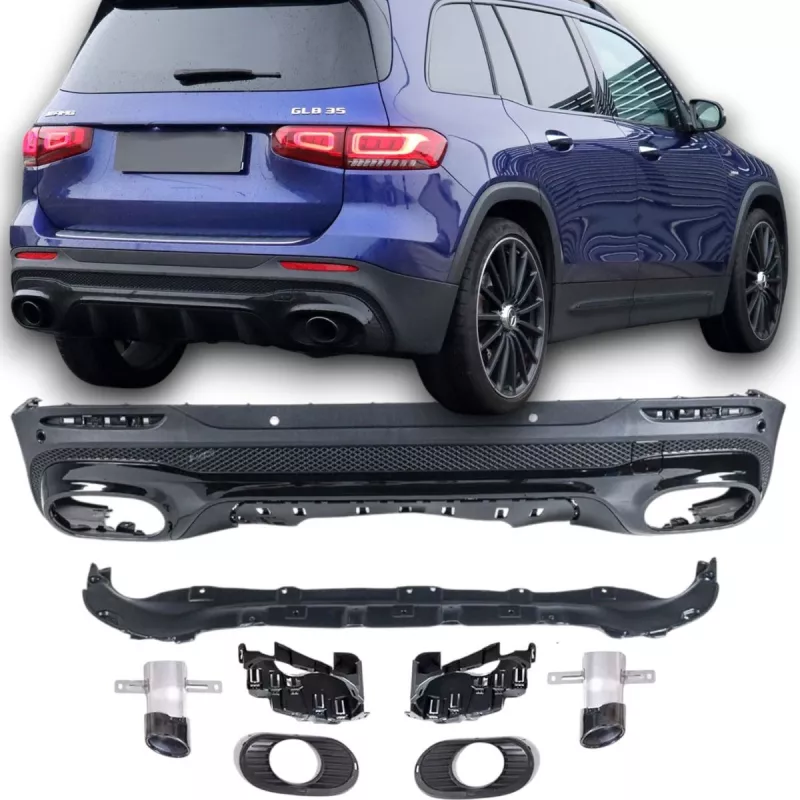 Diffuseur noir + embouts échappement pour Mercedes X247 GLB
