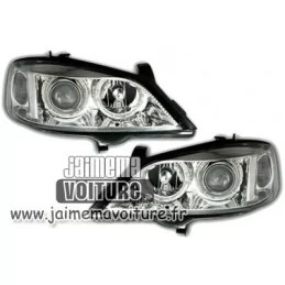 Opel Astra G Koplampen Angel Eyes Depo Zwart