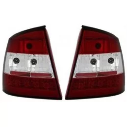 Opel Astra G Achterlichten kristal rood en wit