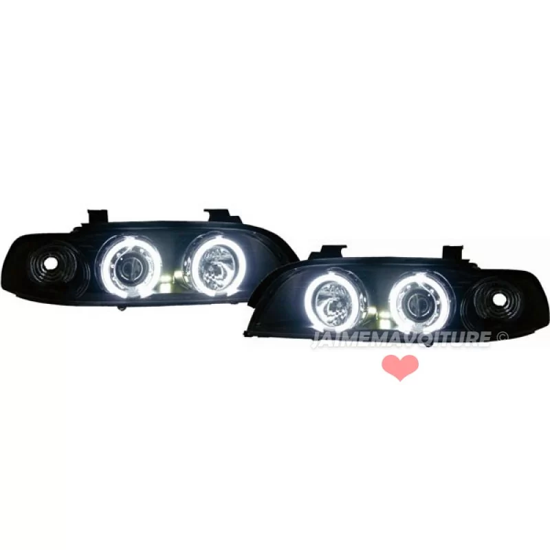 Frontlichten angel eyes BMW E39 CCFL Zwart 5628