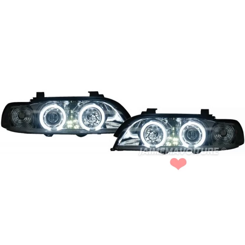 Phares avants angel eyes BMW E39 CCFL Chrome