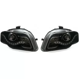 LED frontal negro faros Audi A4