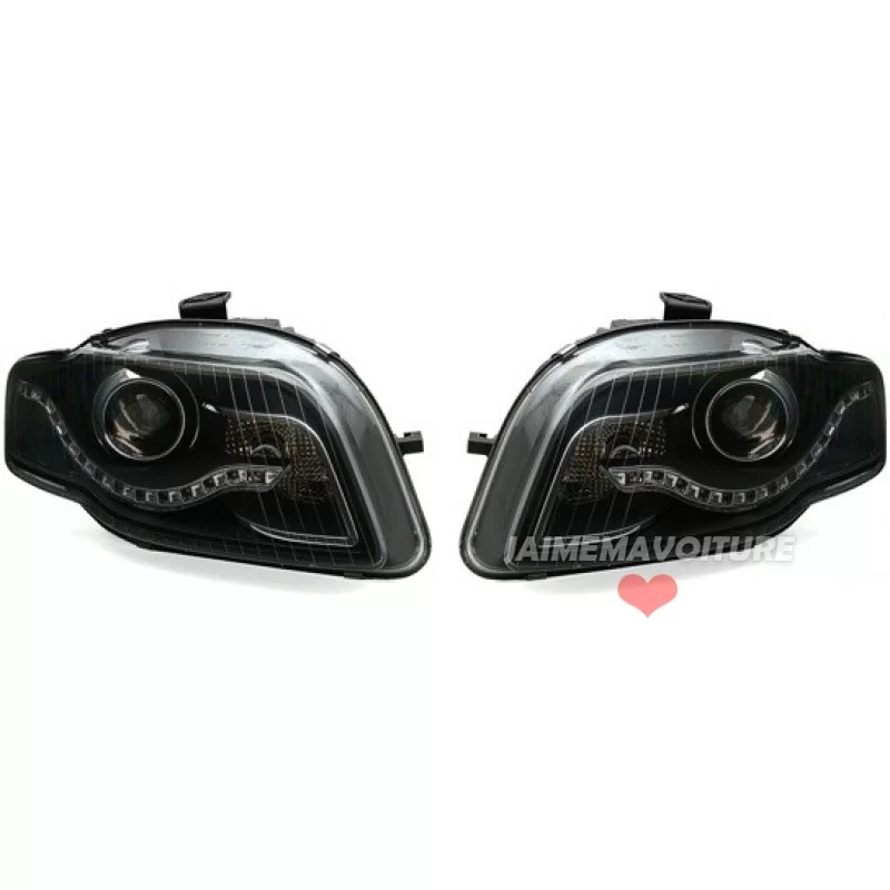 LED frontal negro faros Audi A4