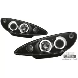 Peugeot 206 phase 2 H7 Angel Eyes Dectane - black