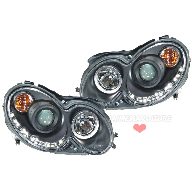 Black front lights to leds Mercedes CLK W209