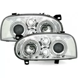 Frente faros angel ojos CCFL Golf 3 tuning