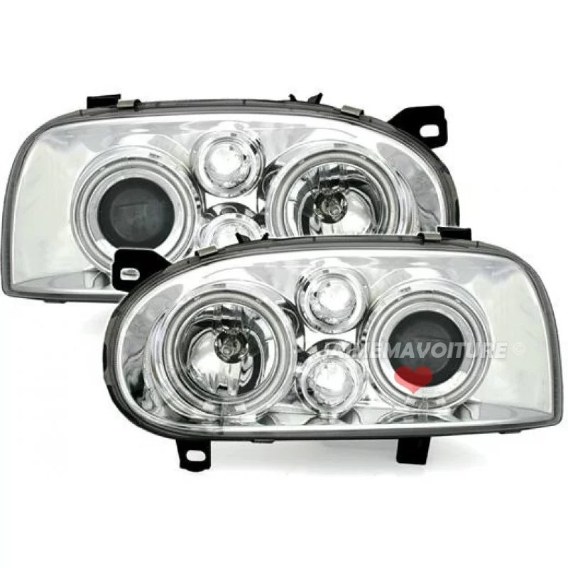 Front headlights angel eyes CCFL Golf 3 tuning Front headlights angel eyes CCFL Golf 3 tuning