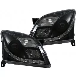 Opel Vectra C cromo tuning faros delantero de luces leds negro