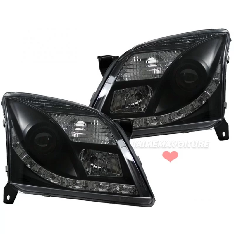 Opel Vectra C cromo tuning faros delantero de luces leds negro