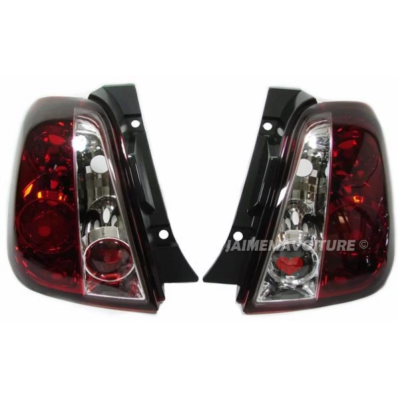 Fiat 500 tuning achterlichten kristal rood wit Fiat 500 tuning achterlichten kristal rood wit