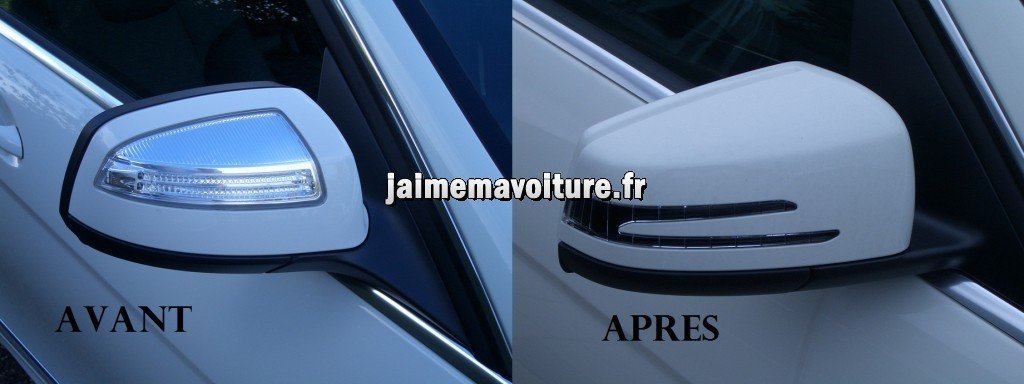 avant-après : retroviseur classe c W204 ancien et nouveau