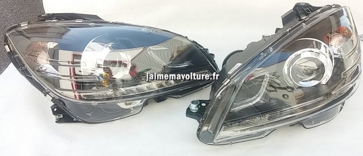 Phare avant led mercedes classe c noir