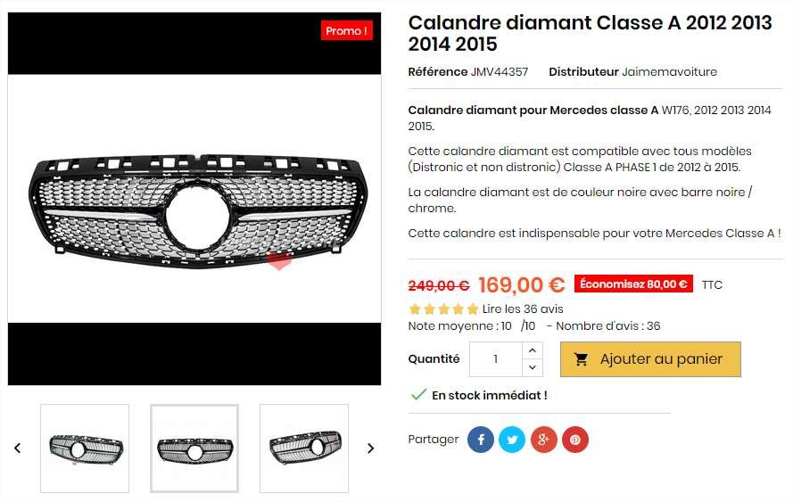 Calandre diamant CLASSE A